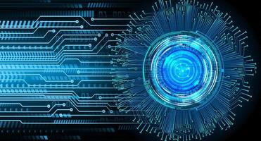 Blue eye cyber circuit future technology concept background vector