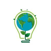 concepto de naturaleza de tecnología de lámpara led ecológica de ahorro de energía. Piense en la ecología verde y ahorre el concepto de idea creativa de energía. planeta respetuoso con el medio ambiente. diseño vectorial vector