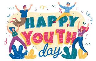 feliz dia internacional de la juventud vector