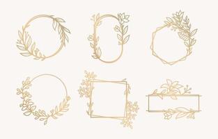 conjunto de monograma floral de boda