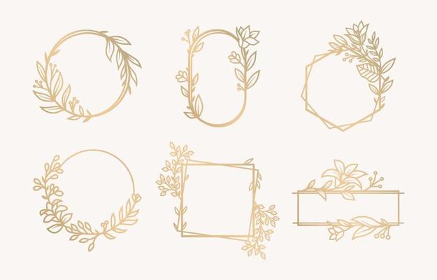 Set of Floral Wedding Monogram