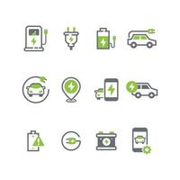 Set of Electric Car Icon vector