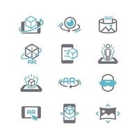 Set of Augmented Reality Line Icon vector