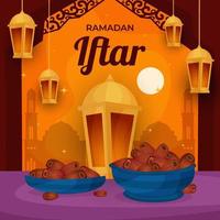 Background of Iftar Food vector