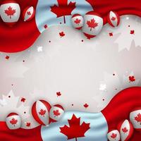 Canada Day Background with Realistic Flag vector