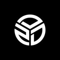 diseño del logotipo de la letra dzd sobre fondo negro. concepto de logotipo de letra de iniciales creativas dzd. diseño de letras dzd. vector