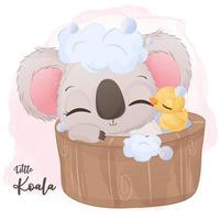 adorable pequeña ilustración de koala vector