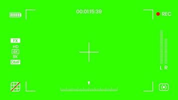 Green colored chroma key camera rec frame viewfinder overlay background screen flat style design vector illustration. Chroma key VFX screen camera overlay abstract background concept for video footage