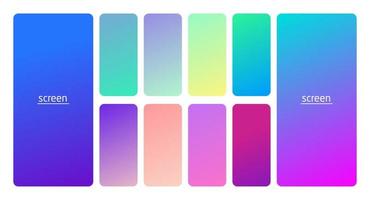 Pastel gradient smooth and soft vibrant color background set. vector