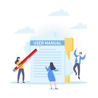 User manual guide book flat style design vector illustration.