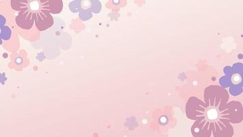 floral background with flowers in pink and purple tone, background for text vector