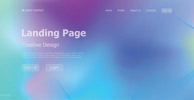 Gradient light web template landing page digital website landing page design concept - Vector