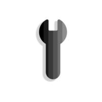 Set of black vector icons, isolated against white background. Flat illustration on a theme wrench