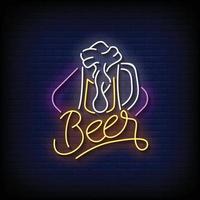 Beer Neon Signs Style Text Vector