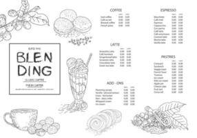 Coffee illustration for poster or menu template. vector