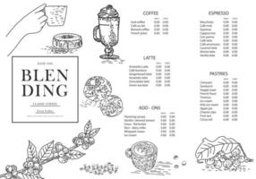 Coffee illustration for poster or menu template. vector