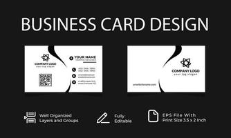 Black and white business card template Vector illustration