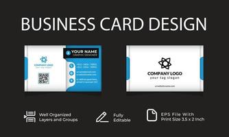 blue color business card template Vector illustration