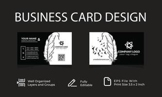 feather shape business card template Vector illustration