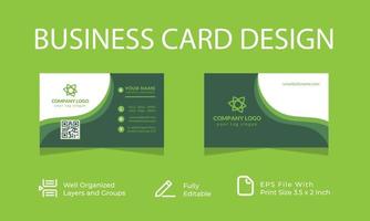 Green Nature business card template Vector illustration
