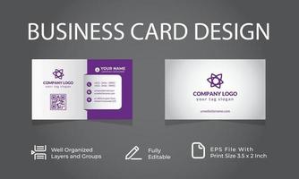 Purple color business card template Vector illustration