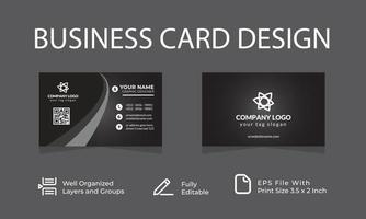 Black color business card template Vector illustration