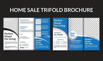 Home for sale trifold brochure template vector