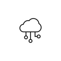 simple cloud connection icon on white background vector