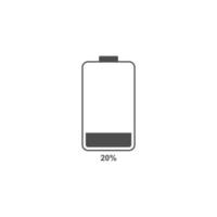 simple battery icon with showing percentage vector