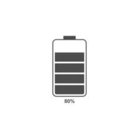 simple battery icon with showing percentage vector