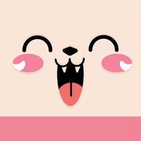 Laughing facial expression cartoon kawaii - Vector illustration