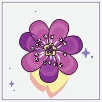 Isolated sketch of a colored flower Vector
