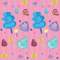 Colored pattern background with popsicles and ice creams Vector