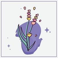 Isolated sketch of a colored flower Vector