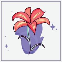 Isolated sketch of a colored flower Vector