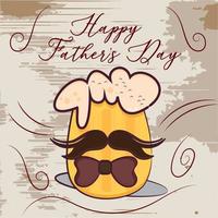 Isolated cute beer glass cartoon Happy father day retro template Vector