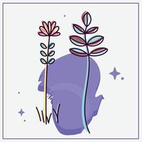 Isolated sketch of a colored flower Vector