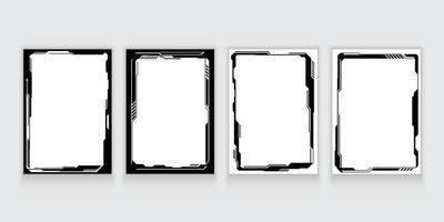 Vector abstract tech sci fi frame template design element.