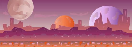 Alien Planet Game Background vector