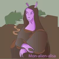 Alien Monalisa Illustration vector