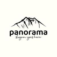 Mountain panorama logo in vintage style vector