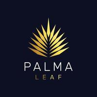 Luxurious gold plated palm leaf logo, can be used for jewelry, residential, spa, apartment and accounting brands