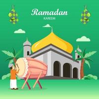 happy ramadan concept illustration vector