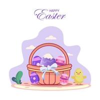 Flat design happy easter day big egg. Flat vector template style Suitable for Web Landing Pages.