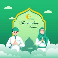 Mosleem character illustration vector graphic of Ramadan. flat vector template