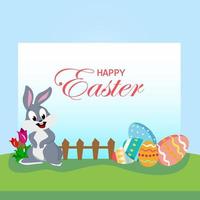 Flat design happy easter day big egg. Landing page template, Flat vector illustration