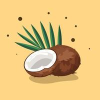 gráfico vectorial de ilustración básica de rgb de coco coco fresco de granja vector