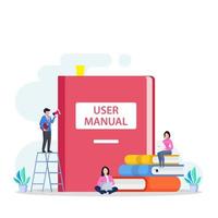 User guide manual, instruction and guidebook vector concept