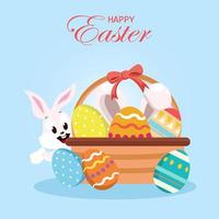 Flat design happy easter day big egg. Landing page template, Flat vector illustration