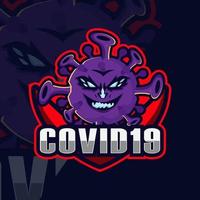 Corona virus esport mascot logo design ilustration vector